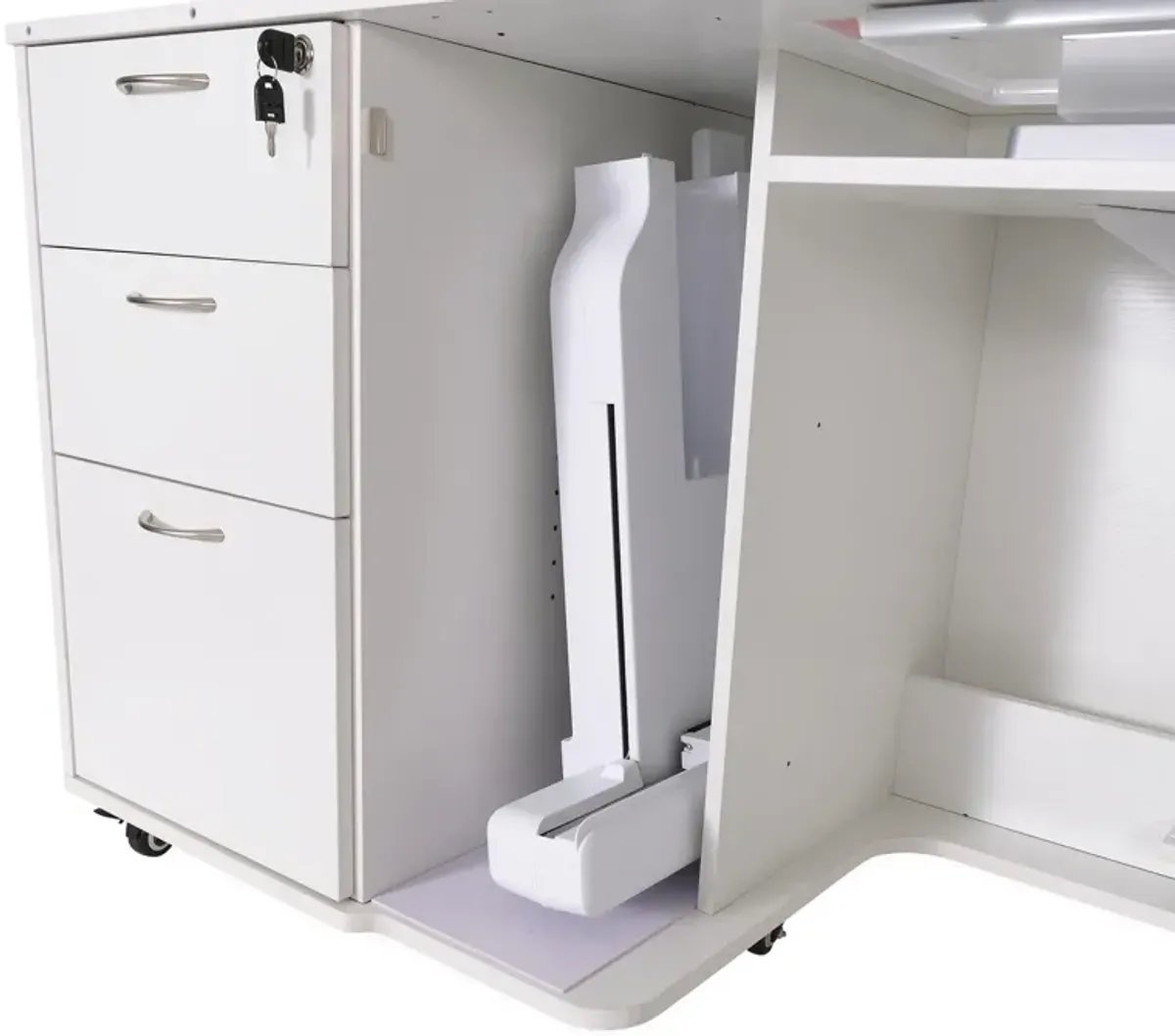 Sydney Hydraulic XL Sewing Cabinet (Ash White)