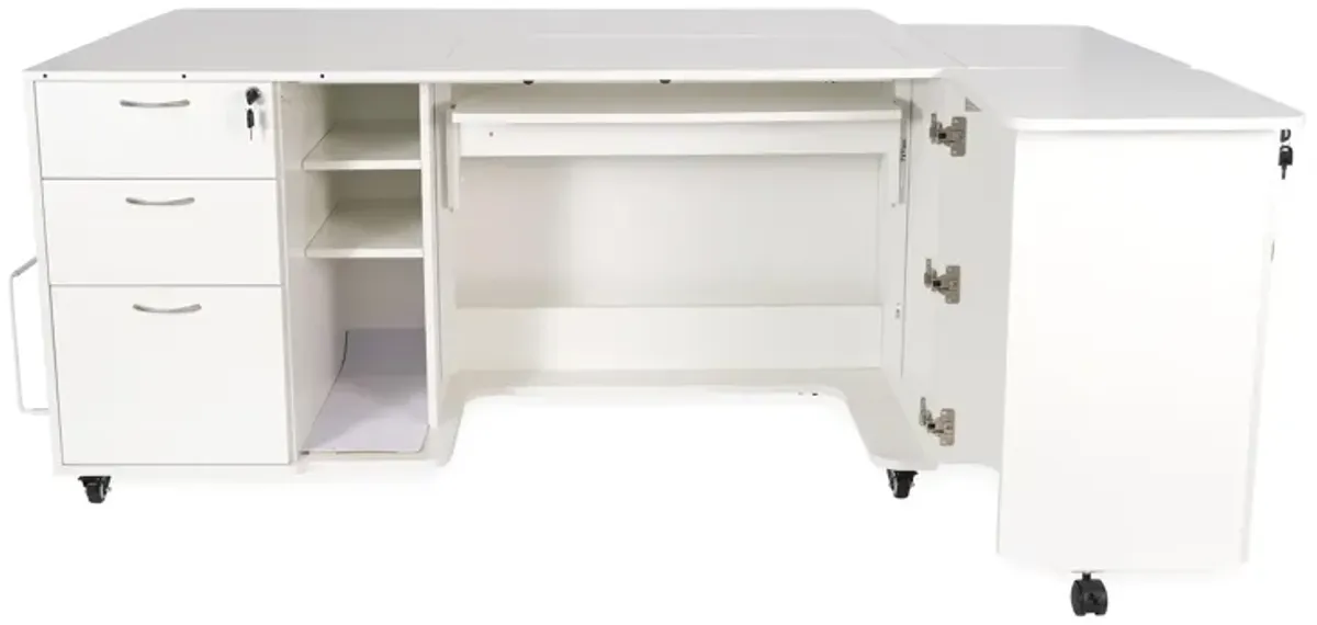 Sydney Hydraulic XL Sewing Cabinet (Ash White)