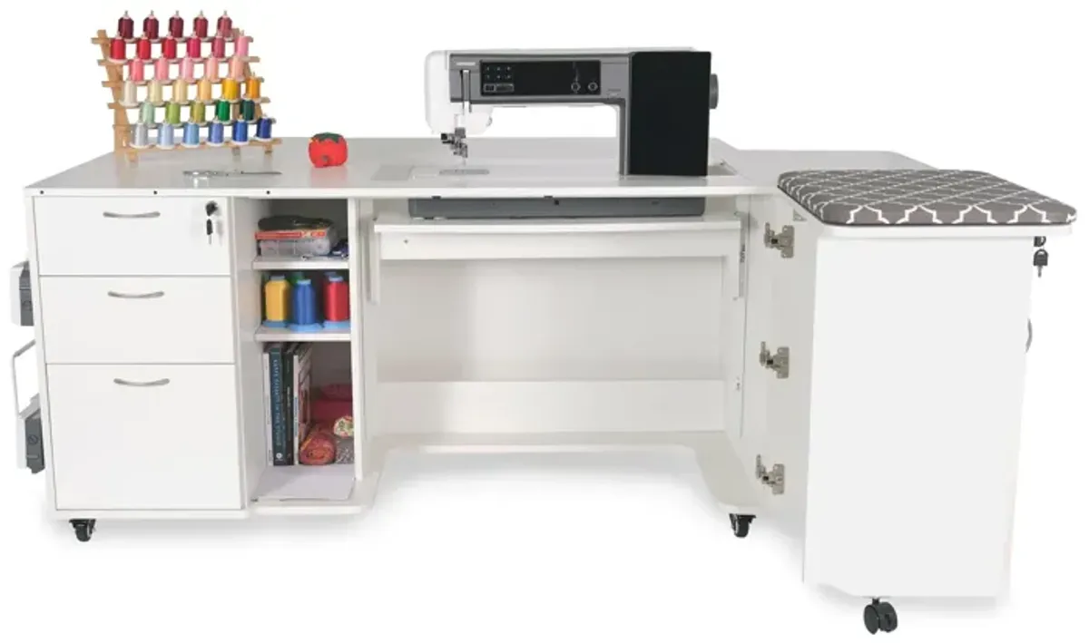 Sydney Hydraulic XL Sewing Cabinet (Ash White)