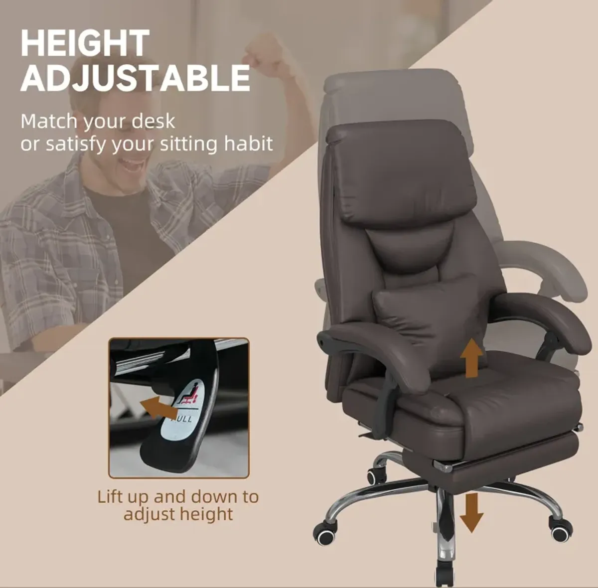 Executive Relaxation: Reclining Massage Office Chair with Lumbar Support