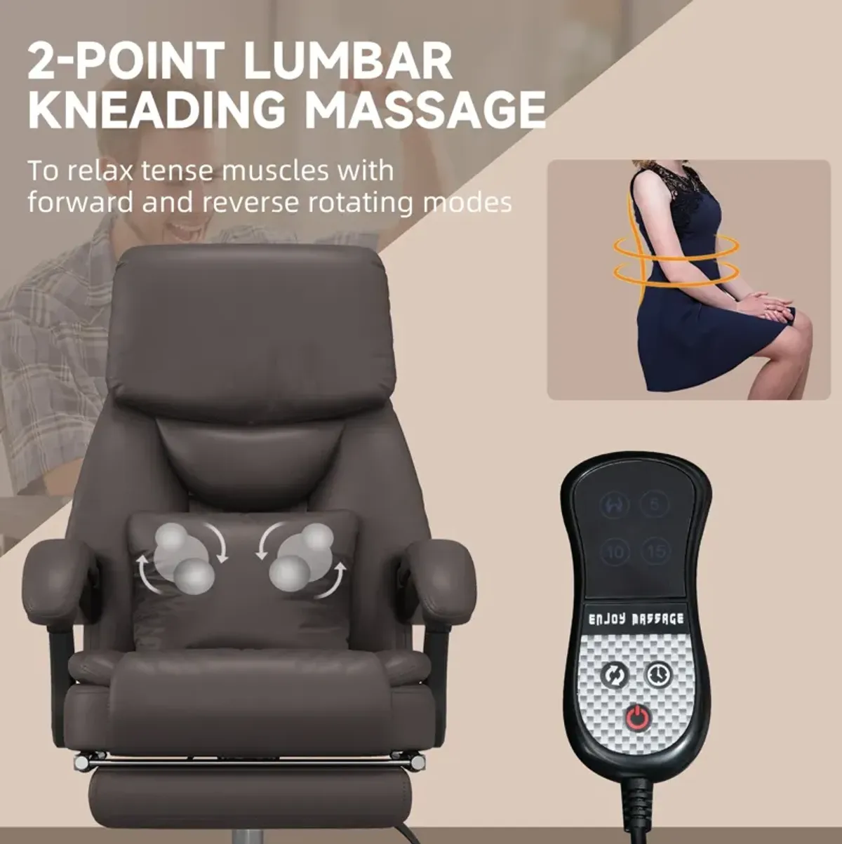 Executive Relaxation: Reclining Massage Office Chair with Lumbar Support