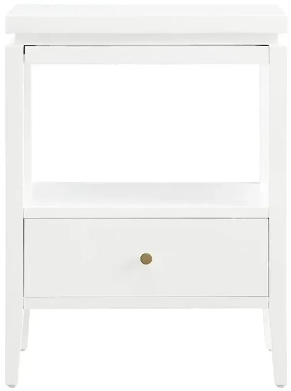 Opava White 1-drawer Nightstand