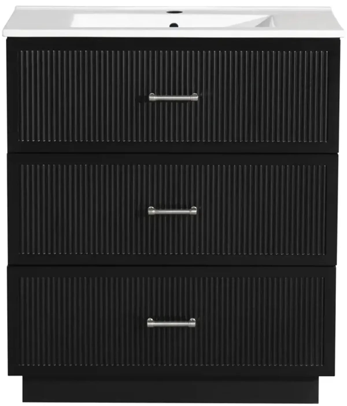 Streamdale 30" Black Freestanding Bathroom Vanity with Ceramic Sink