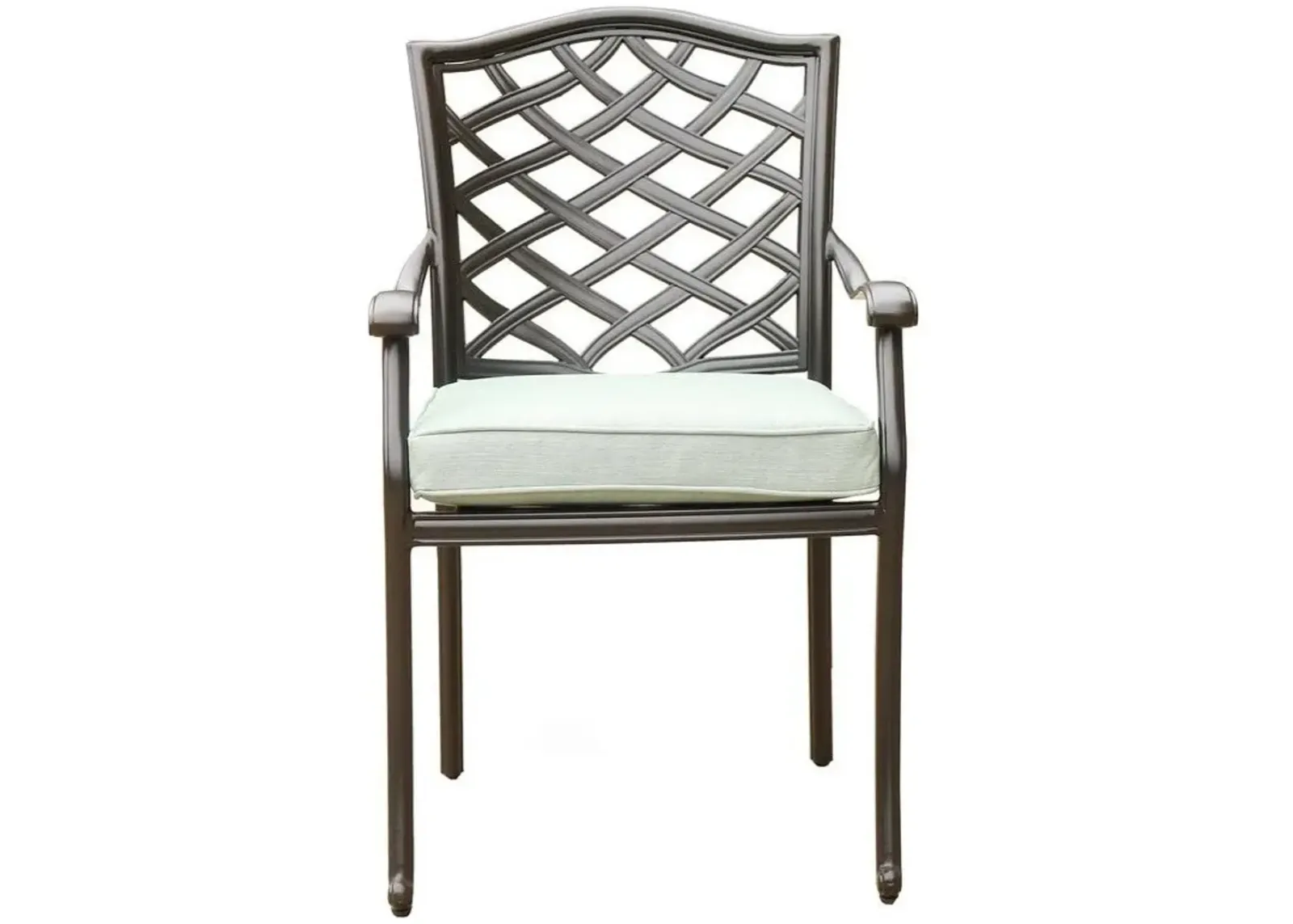 Aluminum Dining Armchair with Grey Cushion