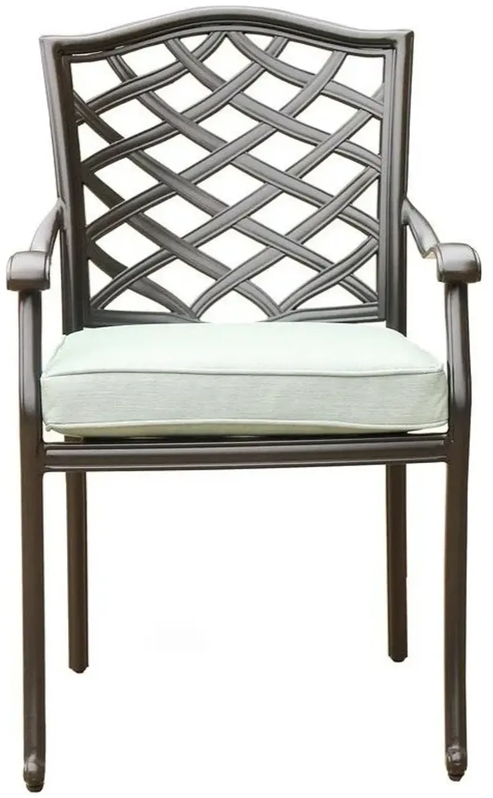 Aluminum Dining Armchair with Grey Cushion