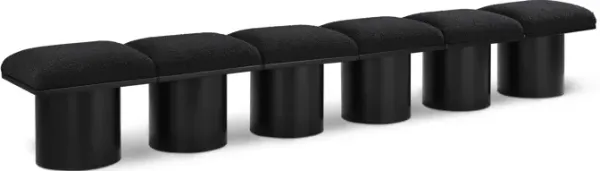 Meridian Furniture Pavilion Black Boucle Fabric Bench