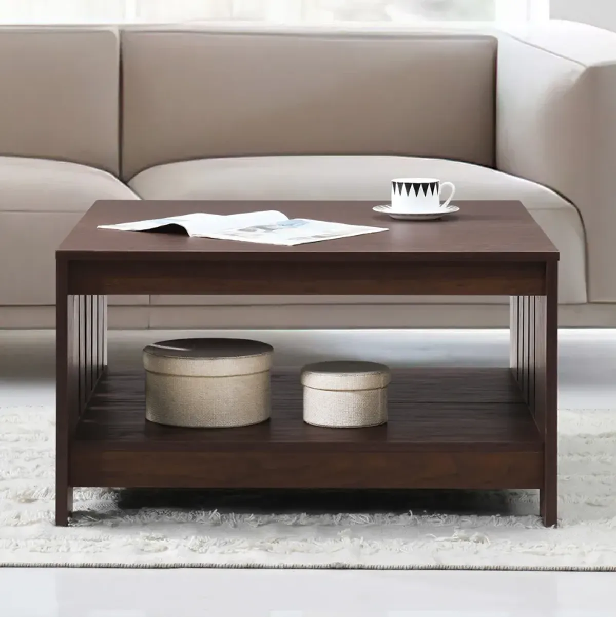 31.5 in. Square Wood Coffee Table