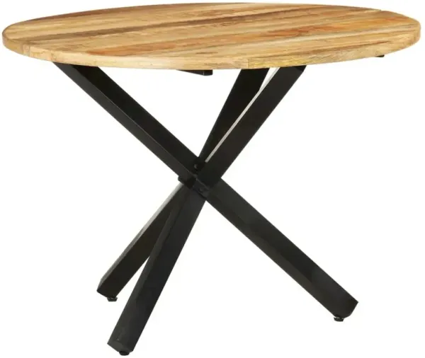 Dining Table Round 39.4"x39.4"x29.5" Rough Mango Wood