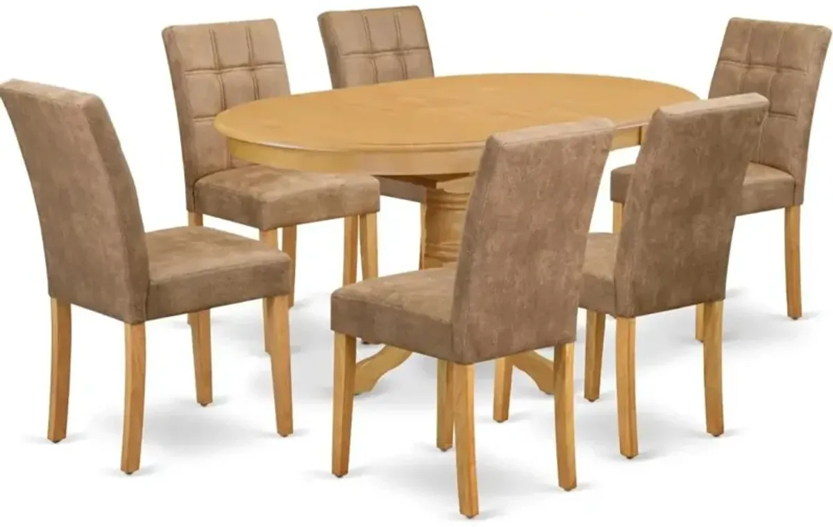 7 Piece Kitchen Dining Table Set consists A Wood Table