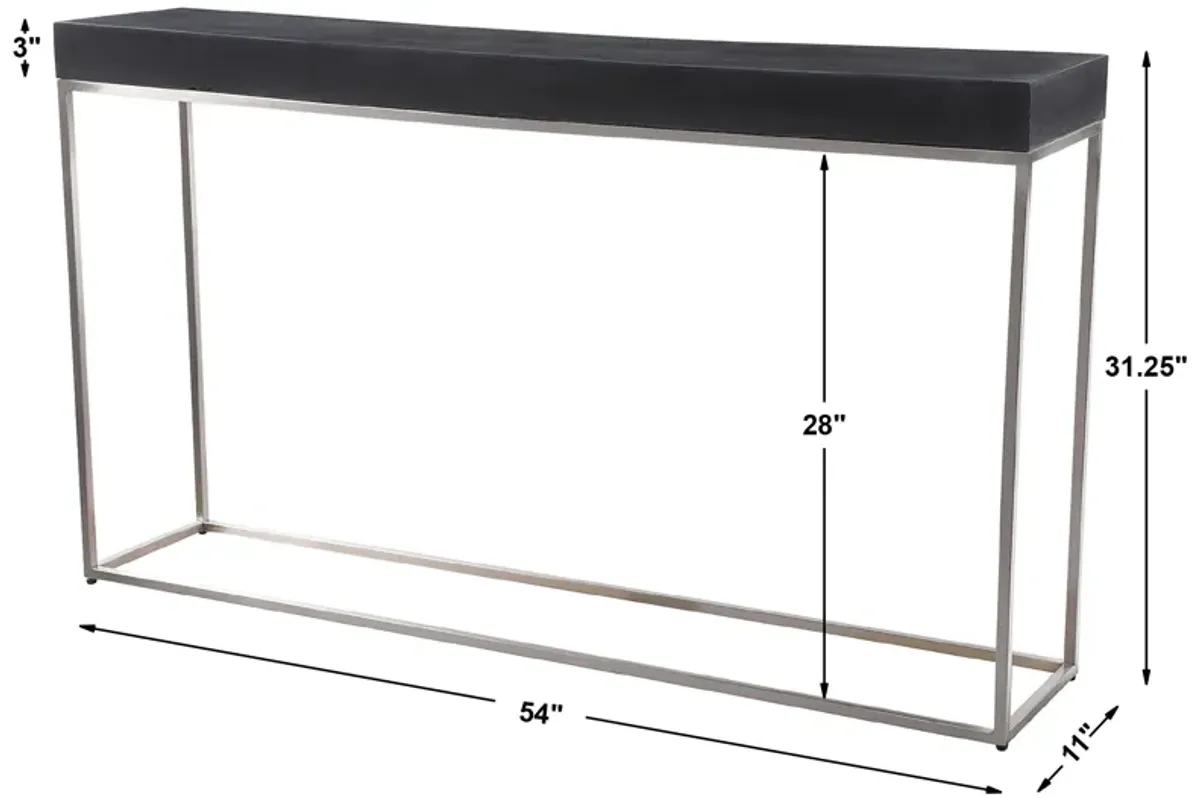 Jase Black Concrete Console Table