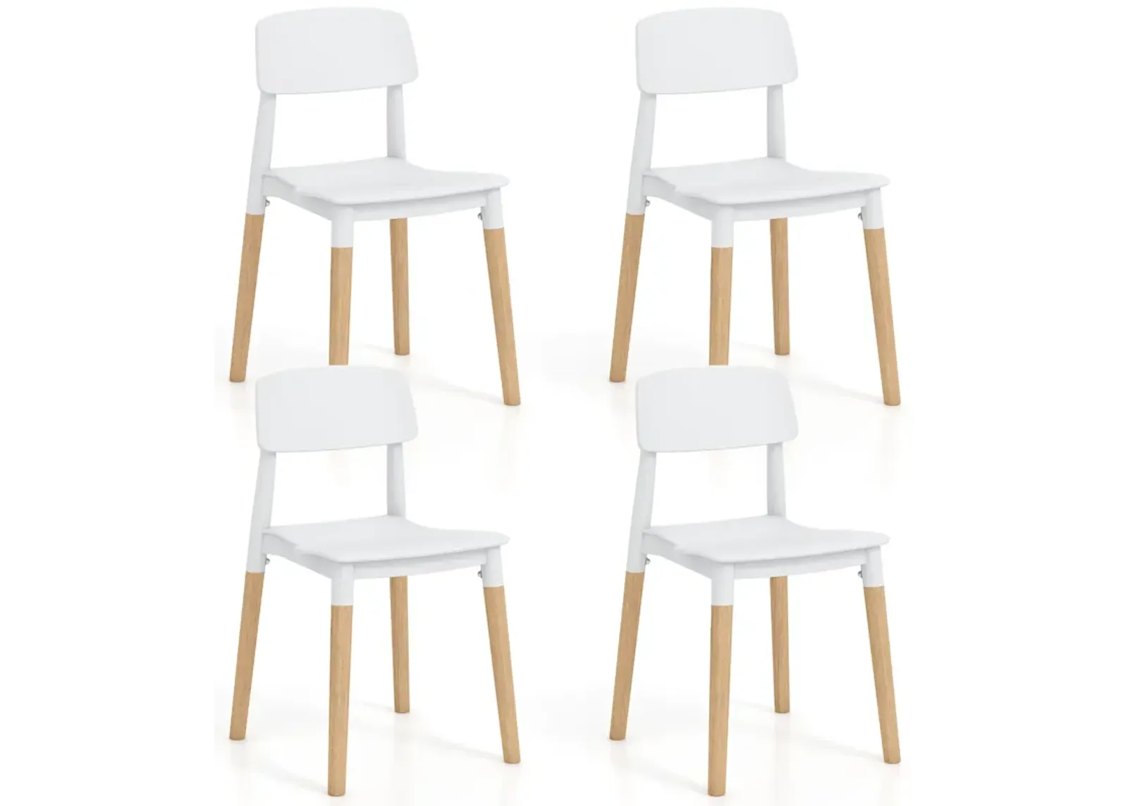 Modern Dining Side Chairs Set of 4 with Ergonomic Backrest for Dining Room