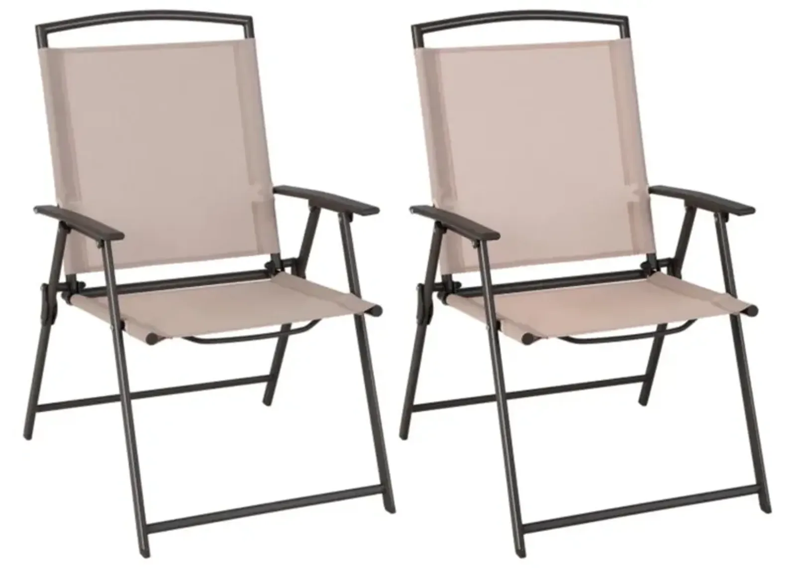 Hivvago Set of 2 Patio Dining Chairs with Armrests and Rustproof Steel Frame