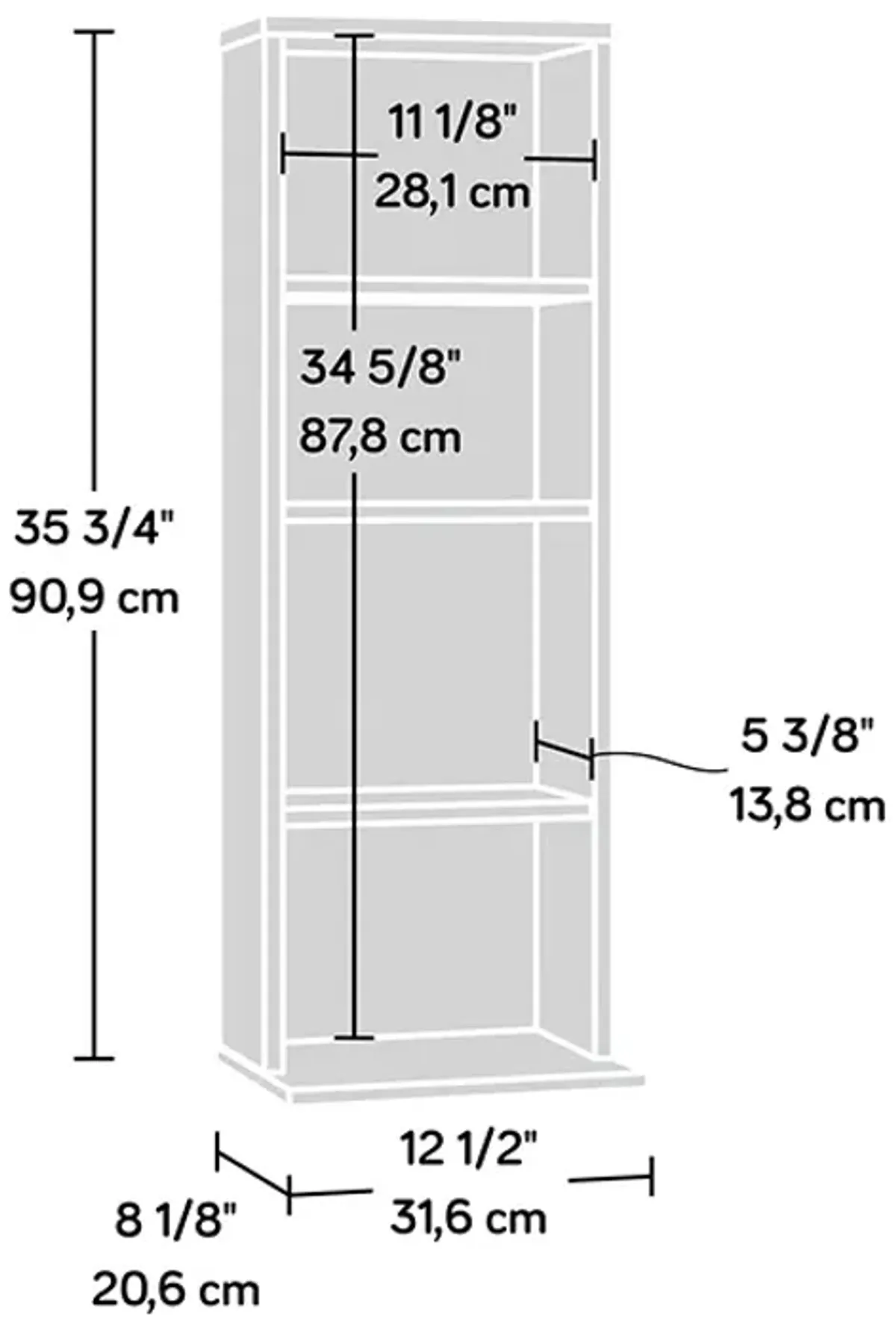 Beginnings Media Storage Tower Bookcase