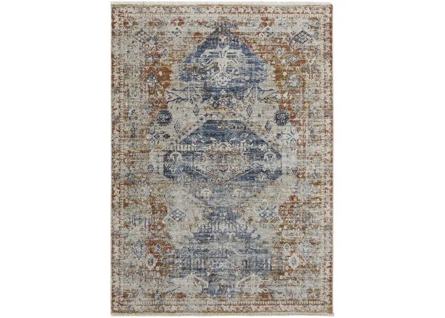 Kaia 39HWF Ivory/Orange/Blue 3' x 8' Rug