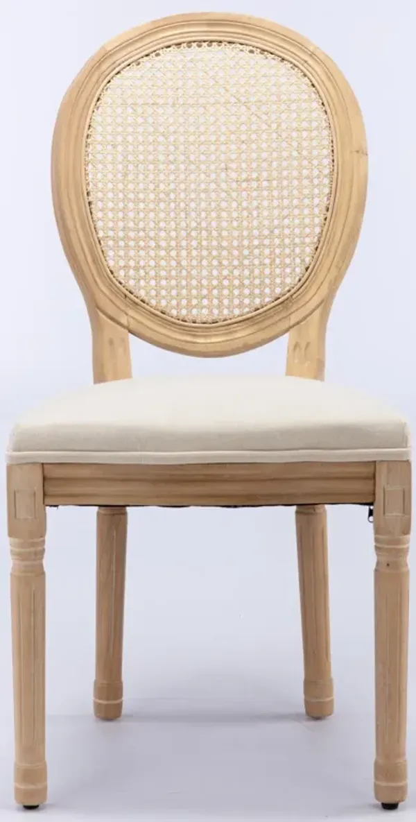 Streamdale Antique Rattan Back Dining Chairs, Set of 2