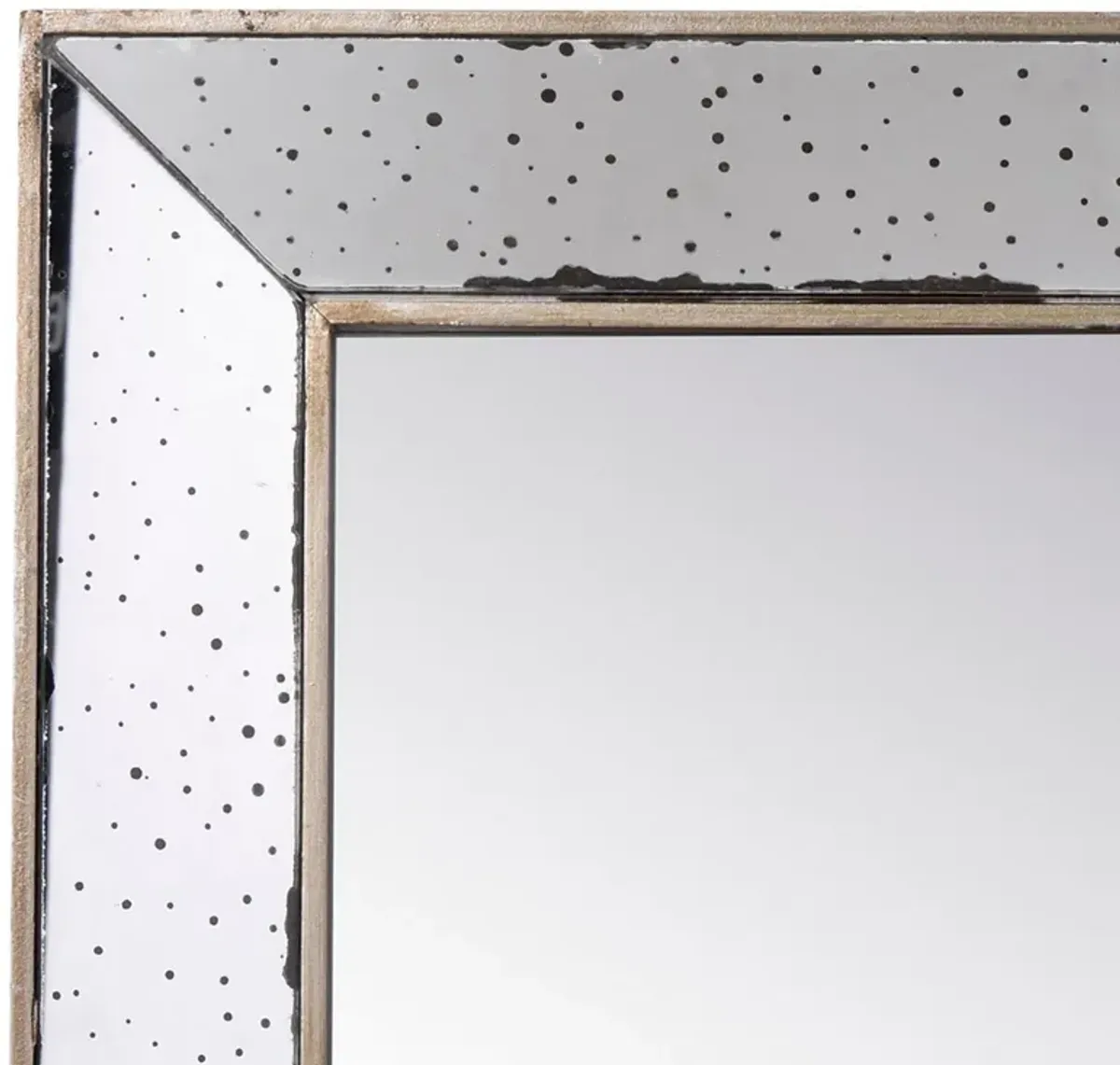 Filo 18 Inch Square Wall Accent Mirror, Raised Tray Edges, Mirrored Frame - Benzara