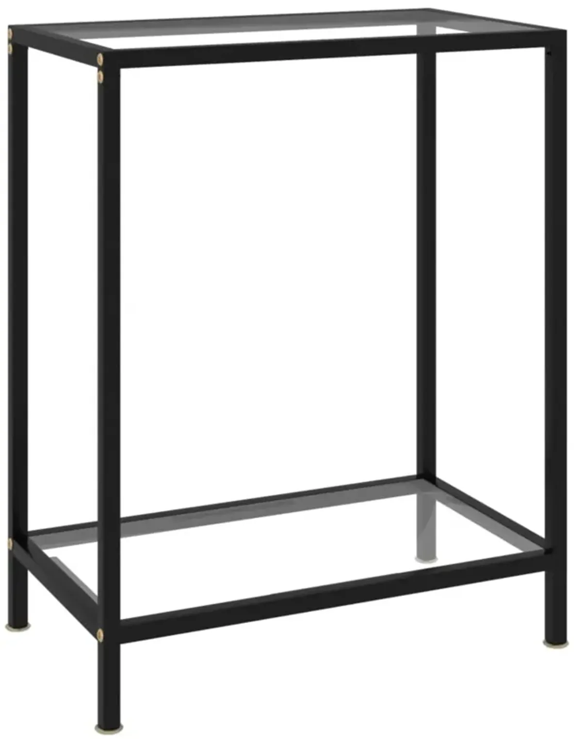 vidaXL Console Table Transparent 23.6"x13.8"x29.5" Tempered Glass