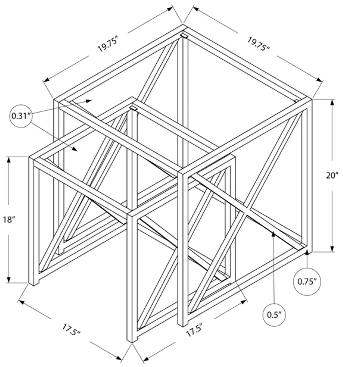Monarch Specialties I 3441 Nesting Table, Set Of 2, Side, End, Accent, Living Room, Bedroom, Metal, Tempered Glass, Chrome, Clear, Contemporary, Modern