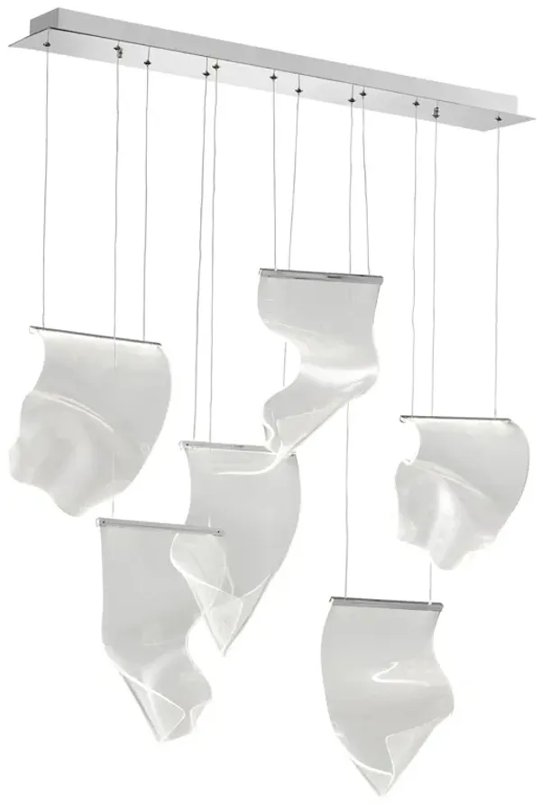 Acrylic Lace Chandelier Chrome Acrylic Integrated LED Dimmable
