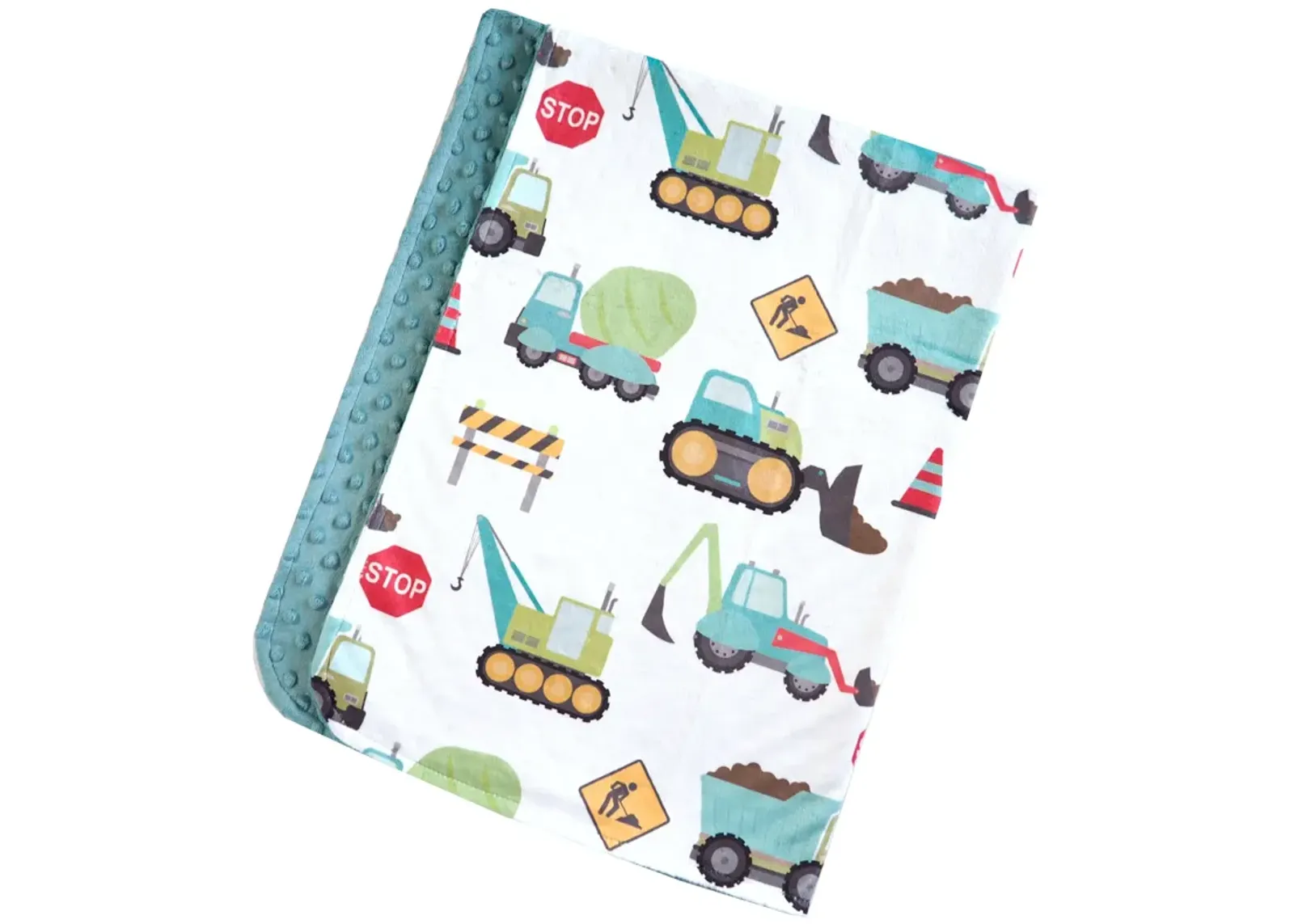 Honey Lemonade - Premium Baby & Toddler Minky Blanket (Construction Trucks)