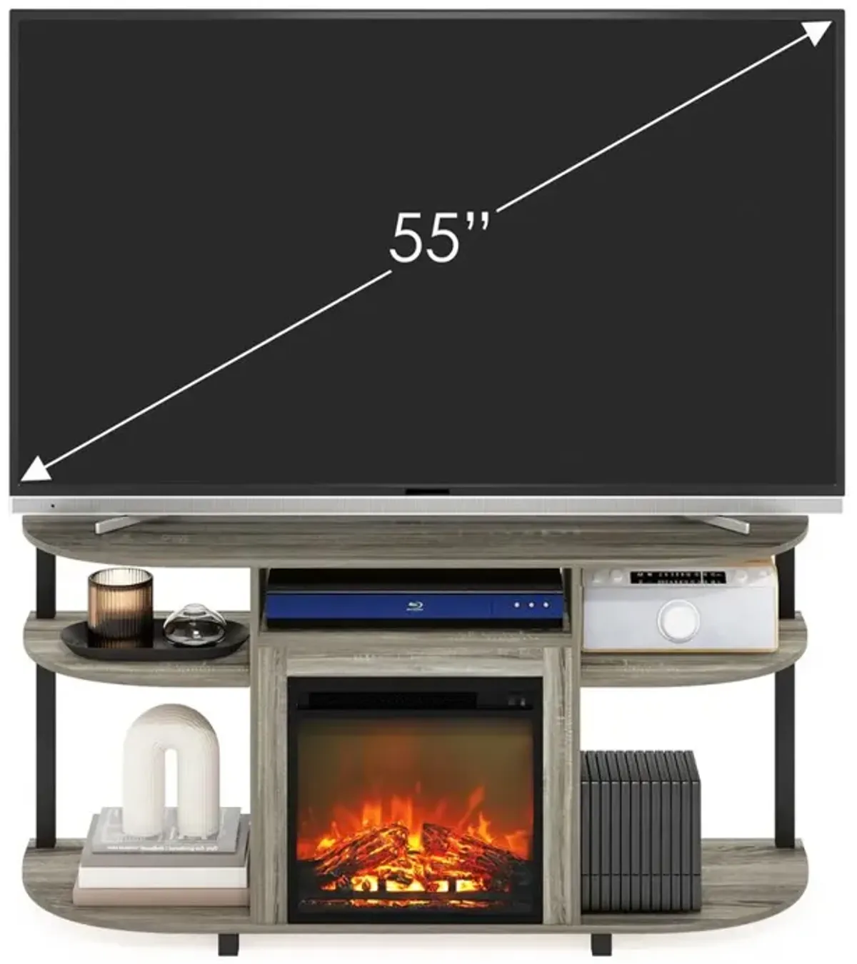 Entertainment Center Stand with Fireplace for TV up to 55 Inch