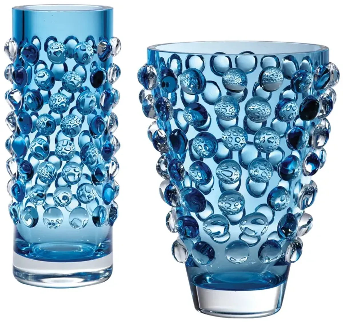 Bubble Cylinder Blue Vase