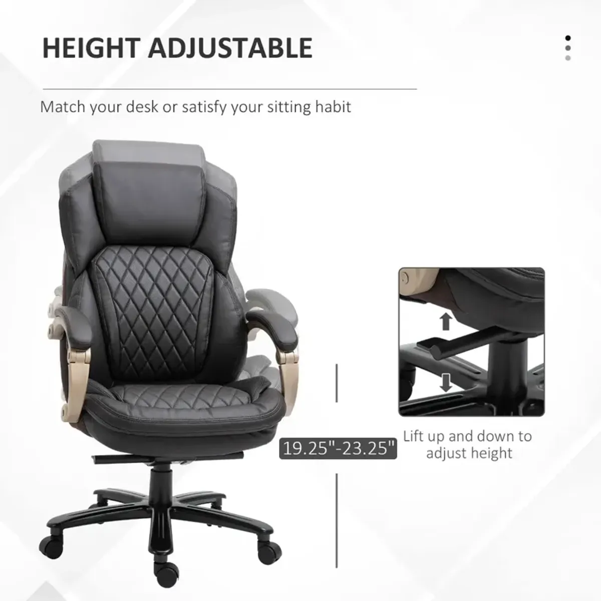 Brown Executive Chair: Big and Tall Office Chair with Diamond Leather