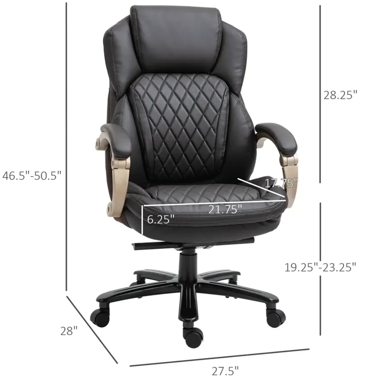 Brown Executive Chair: Big and Tall Office Chair with Diamond Leather