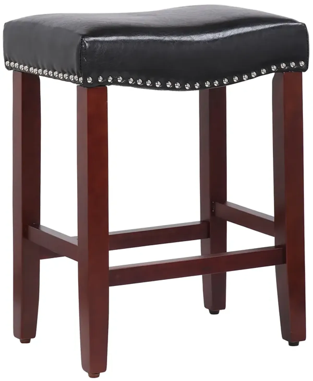 WestinTrends 24" Upholstered Saddle Seat Counter Stool (Set of 2)