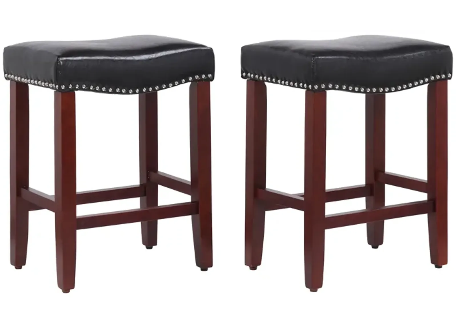 WestinTrends 24" Upholstered Saddle Seat Counter Stool (Set of 2)