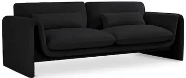 Meridian Furniture Stylus Black Boucle Fabric Sofa