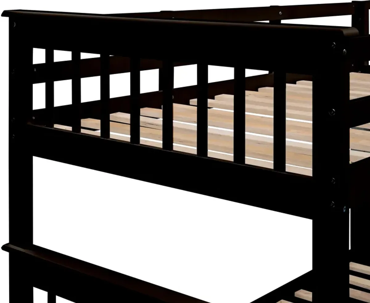 Merax Bunk Bed with Trundle and Guard Rail