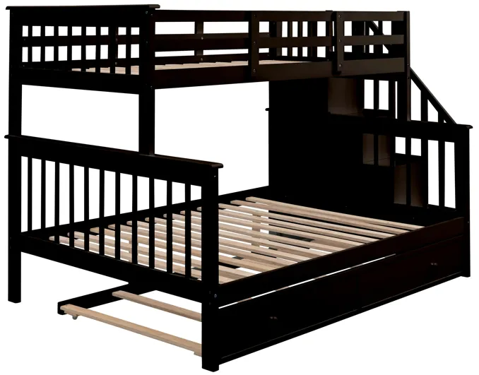 Merax Bunk Bed with Trundle and Guard Rail