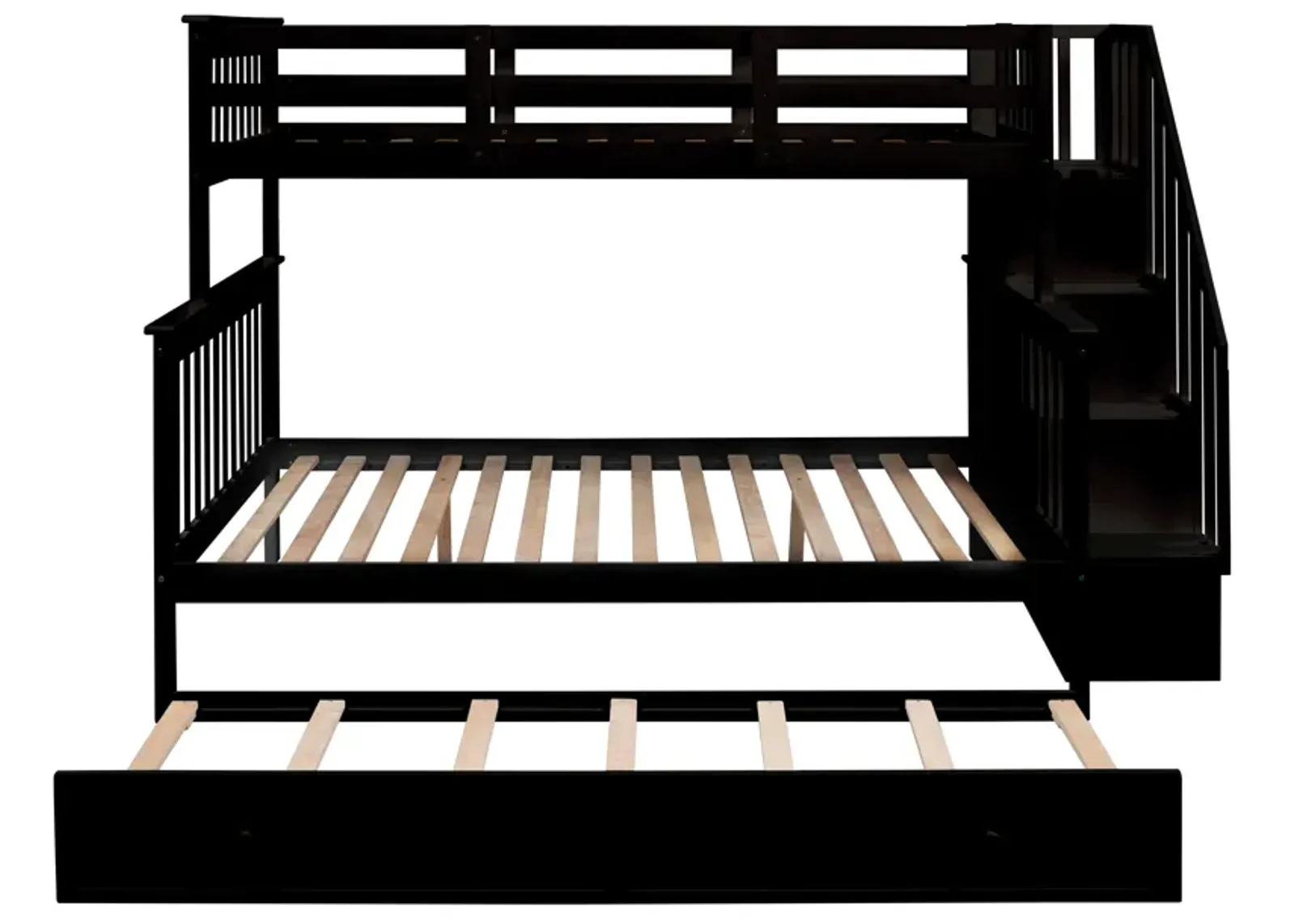 Merax Bunk Bed with Trundle and Guard Rail