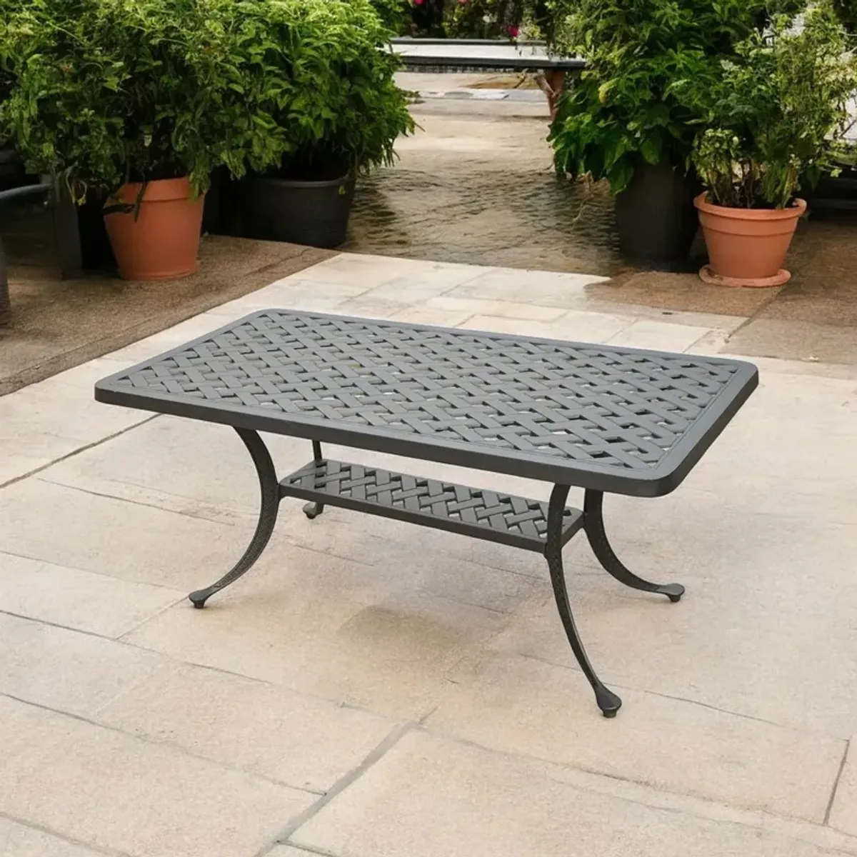 Solid Cast Aluminum Outdoor Patio Dining Cocktail Table