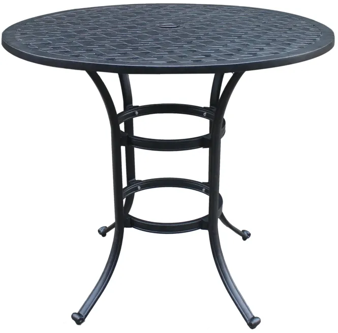 Cast Dark Lava Bronze Round Bar Table