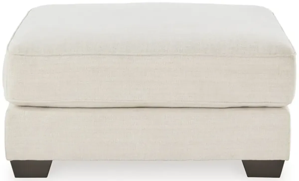 42 Inch Ottoman, Oversized Cushion, Modern Style, Soft Beige Polyester - Benzara