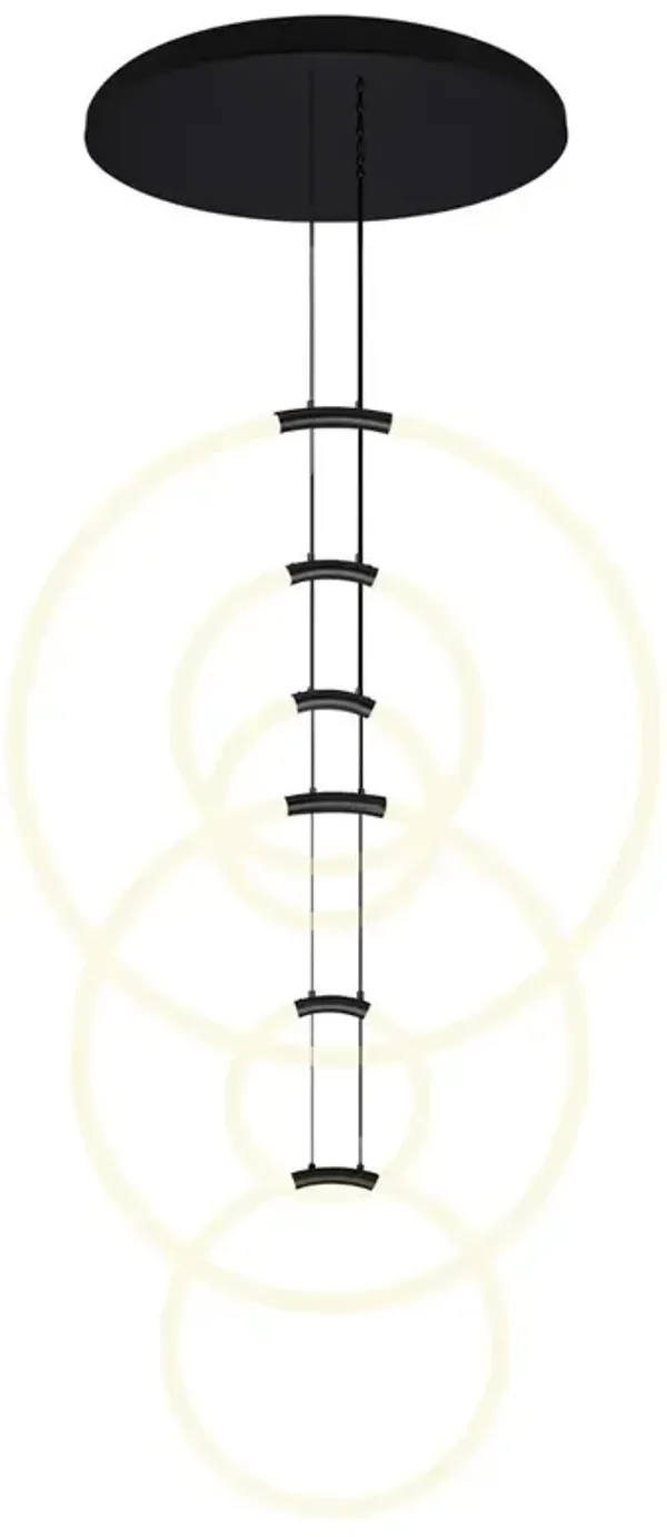 CWI Lighting Hoops 6 Light LED Chandelier With Black Finish