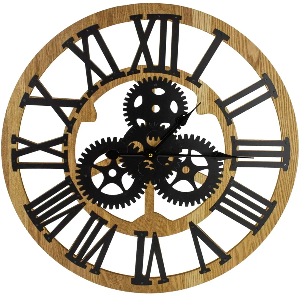 24" Roman Numeral Battery Operated Round Wall Clock with Cogs