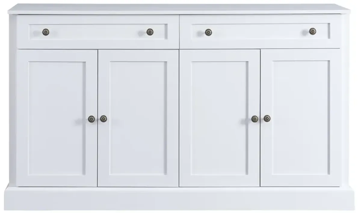 Merax White Sideboard Storage Buffet Cabinet with 2 Drawers