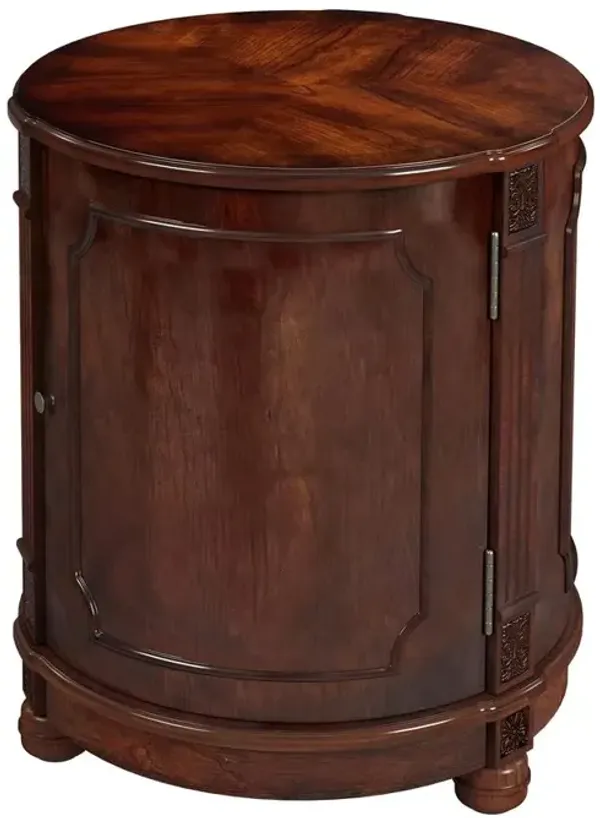 Drum 20"W Drum Side Table, Dark Brown, Belen Kox