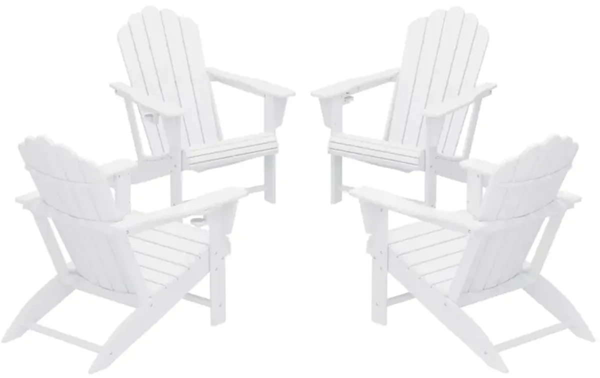 WestinTrends Outdoor Patio HDPE Adirondack Chairs With Cup Holders (Set of 4)