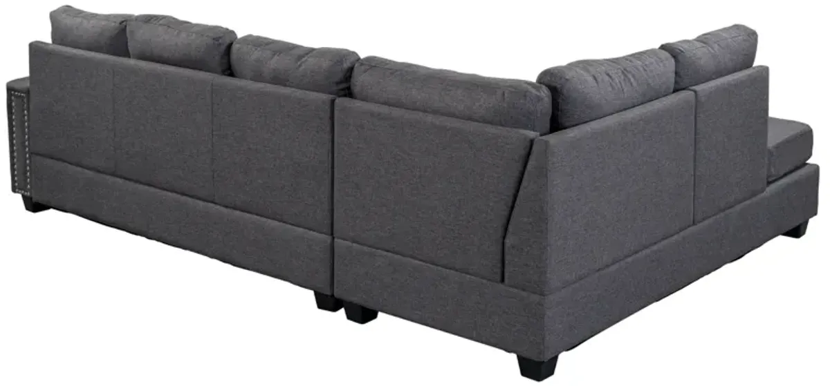 Merax Reversible Sectional Sofa  with Storage Ottoman