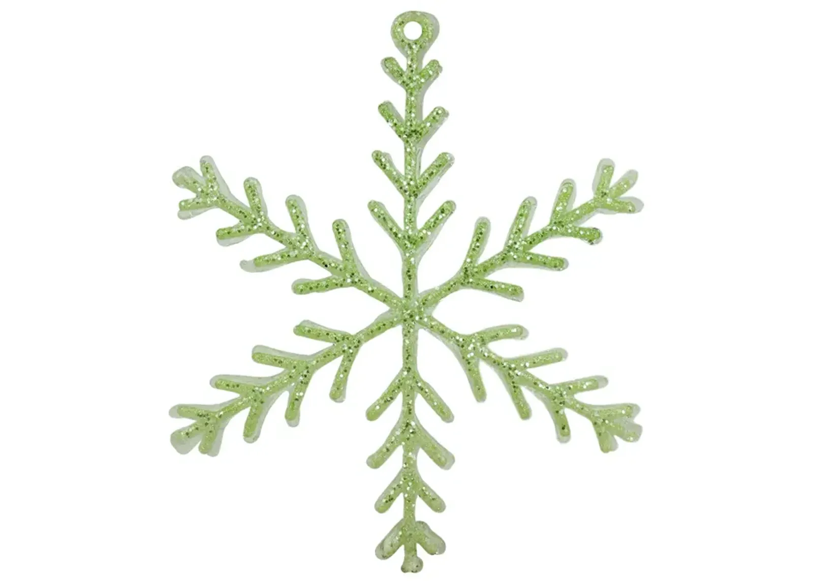 8.75" Green and Clear Glittered Snowflake Christmas Ornament