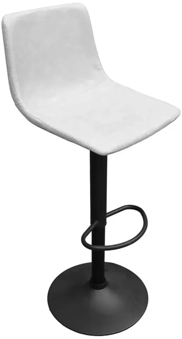 LeisureMod Tilbury Modern Adjustable Bar Stool With Footrest & 360-Degree Swivel