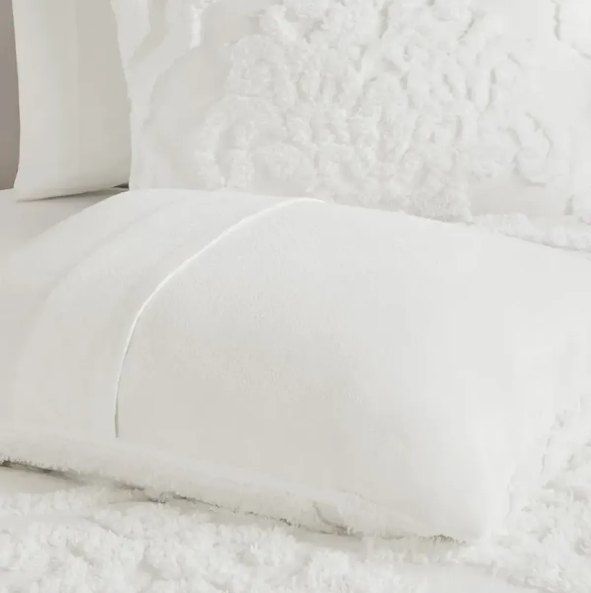 Belen Kox Seraphina White Chenille Duvet Cover Set, Belen Kox