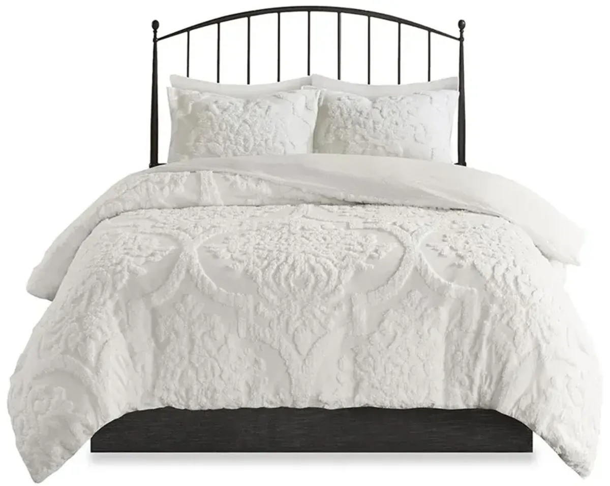 Belen Kox Seraphina White Chenille Duvet Cover Set, Belen Kox