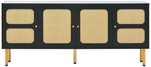 Streamdale Boho TV Stand, Woven Console, Country Style Sideboard