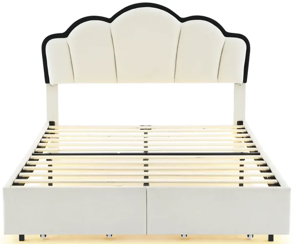 Merax Princess Platform Bed with LED