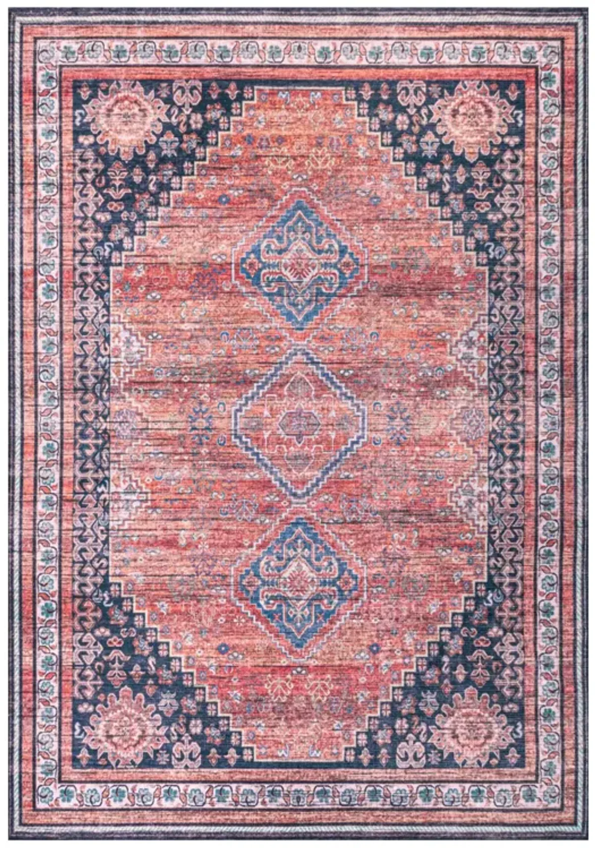 Dalyan Geometric Medallions Machine-Washable Area Rug